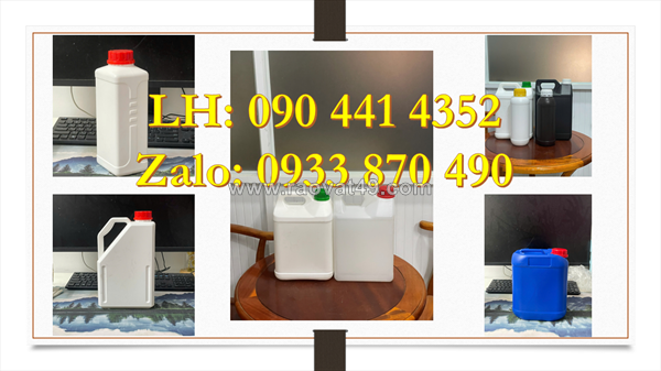 Can nhựa 5 lít đựng chất nhám, bình nhựa đựng 2 lít chất phụ trợ, can nhựa 1 lít đựng chất phụ gia