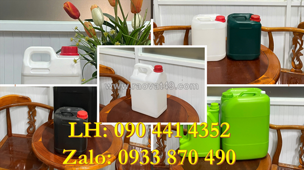 Can nhựa 5 lít đựng chất nhám, bình nhựa đựng 2 lít chất phụ trợ, can nhựa 1 lít đựng chất phụ gia