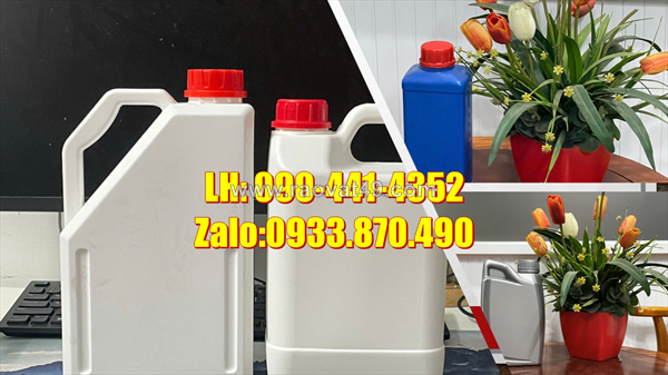 Can nhựa 5 lít đựng hóa chất sinh khí, can nhựa 2 lít, can vàng 1 lít đựng dược phẩm
