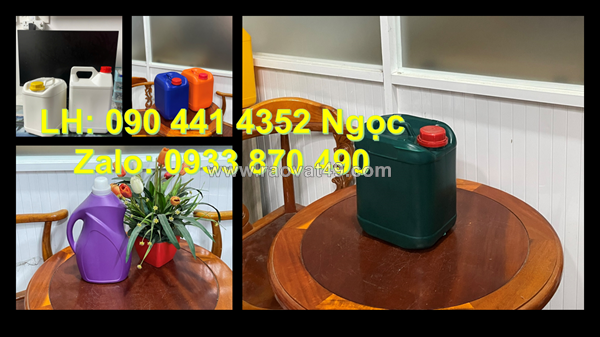 Can nhựa 5 lít đựng hóa chất tiêu dùng, can nhựa 2 lít đựng hóa chất ngành môi trường (rác, nước…)
