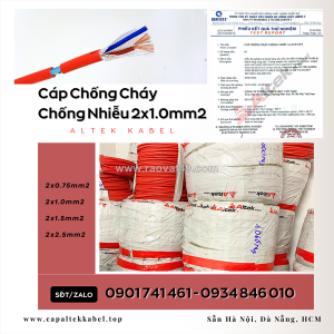 Cáp báo cháy 2x1.0 chống cháy, chống nhiễu sẵn đà nẵng, huế, quảng trị