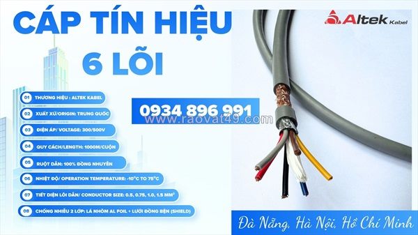 Cáp điều khiển 6 lõi shielded giá tốt thanh hóa, nghệ an, hà tĩnh