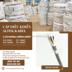 Cáp điều khiển altek kabel 3x0.5/3x0.75/3x1.0/3x1.5 tại hà nội, hải phòng, thanh hóa