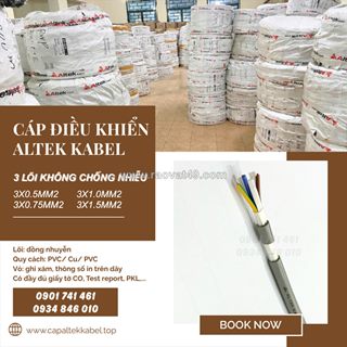 Cáp điều khiển altek kabel 3x0.5/3x0.75/3x1.0/3x1.5 tại hà nội, hải phòng, thanh hóa