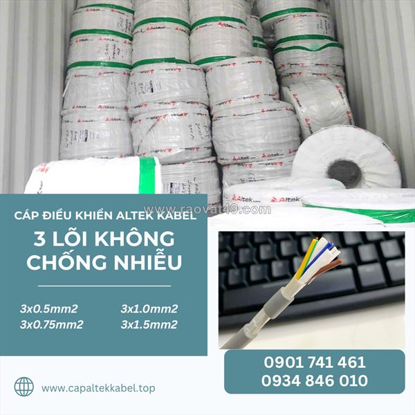 Cáp điều khiển altek kabel 3x0.5/3x0.75/3x1.0/3x1.5 tại hà nội, hải phòng, thanh hóa