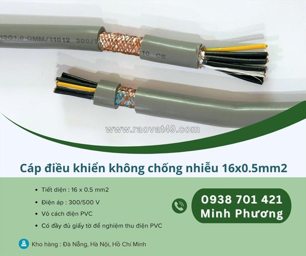 Cáp điều khiển không chống nhiễu 16x0.5mm2 hàng sẵn kho đà nẵng, hà nội, hcm