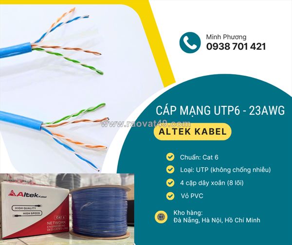Cáp mạng utp6 - 23awg – giải pháp kết nối mạng ổn định, tiết kiệm chi phí đà nẵng