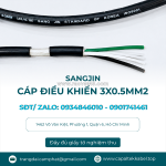 Cáp sangjin 3x0.5mm2 giá tốt tại hcm, bình dương, đồng nai