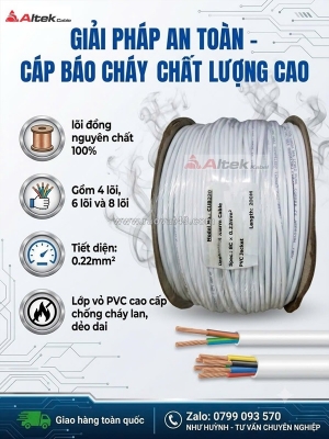 Cáp tín hiệu báo cháy altek kabel 4c x 0.22mm²