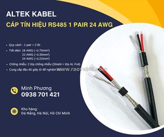 Cáp tín hiệu rs485 1 pair 24awg – truyền tín hiệu ổn định đà nẵng, huế, bình định