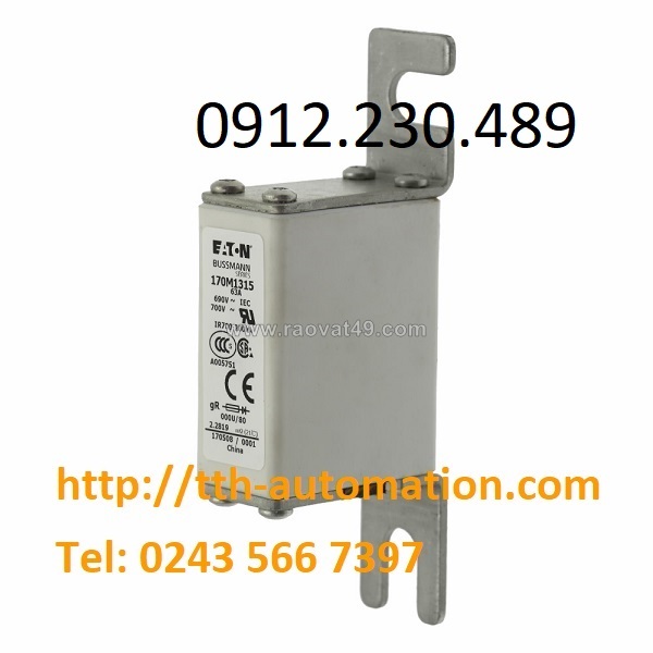 Cầu chì bussmann 170m1315  không có hiển thị trạng thái cầu chì