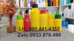 Chai 500ml đựng dung dịch thuốc trừ sâu, chai nhựa 250ml vuông, chai lọ 100ml đựng tinh chất đậm đặc