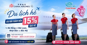 China airlines giảm 15% vé từ đà nẵng trong tháng 7