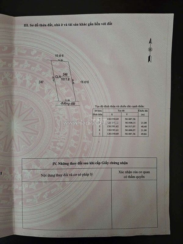 Chính chủ cần bán lô đất nông nghiệp 1011,8m2 tại châu thành - tây ninh