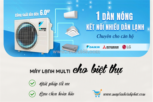Chuyên nhận cung cấp và thi công dàn nóng máy lạnh multi inverter 4hp hình thức sang trọng