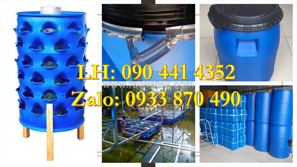 Cung cấp thùng phuy nhựa 30 lít, thùng phuy nhựa 60 lít trồng rau organic, thùng phuy nhựa 120 lít nuôi cá