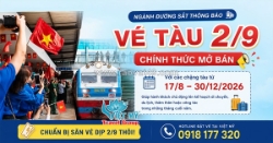 Đặt vé tàu sớm cho dịp lễ 2/9 và cuối năm 2026