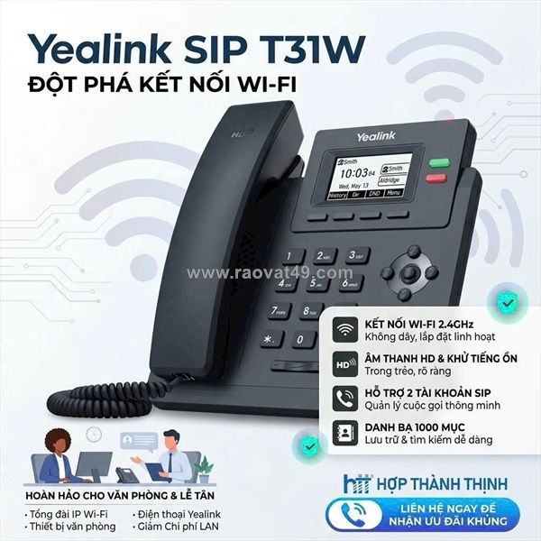 Dẹp bỏ dây mạng rườm rà – nâng tầm đẳng cấp văn phòng với yealink sip-t31w