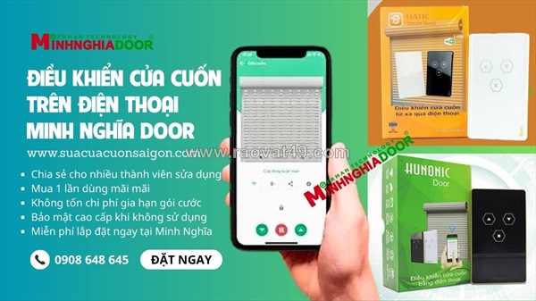 Điều khiển cửa cuốn bằng điện thoại 2026 – giải pháp cửa cuốn thông minh an toàn, tiện lợi