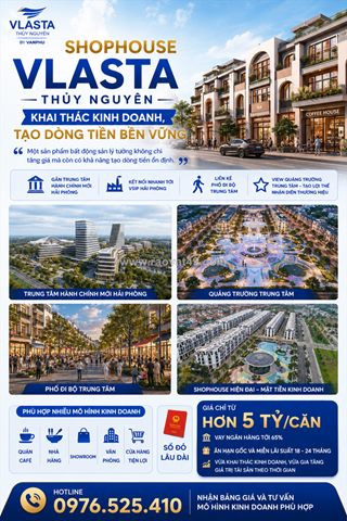 Dự án nhà phố vlasta thủy nguyên - gần vsip hải phòng - kinh doanh đỉnh cao