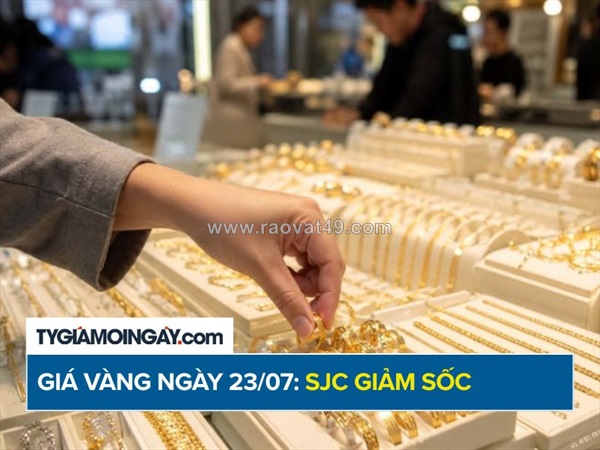 Giá vàng hôm nay 23/7/2026: sjc giảm sốc 5 triệu, thế giới vẫn tăng