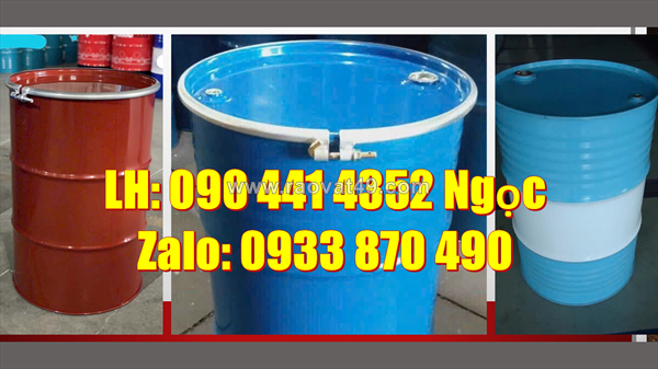 Giảm giá thêm 5% thùng phuy sắt 220 lít đựng hóa chất loại nắp kín, miễn phí vận chuyển