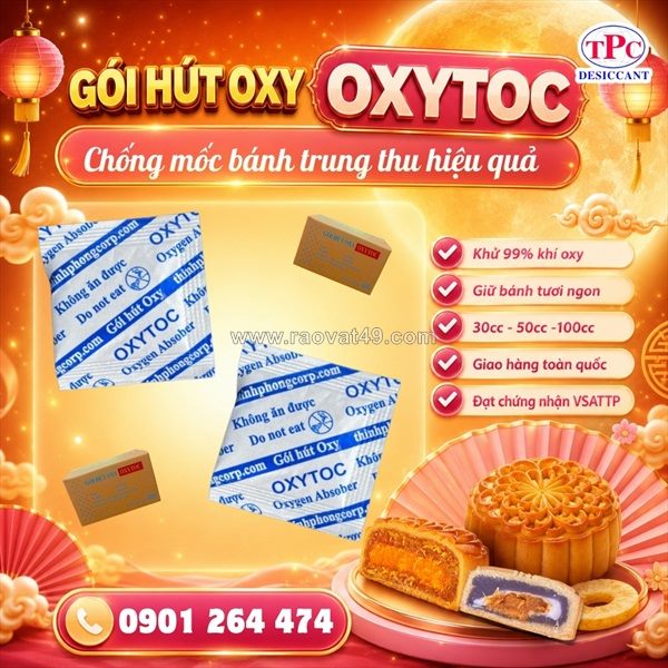 Gói hút oxy oxytoc chống mốc cho bánh trung thu hiệu quả an toàn