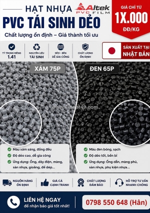 Hạt nhựa pvc tái sinh dẻo- chất lượng nhật bản, giá sỉ tận gốc