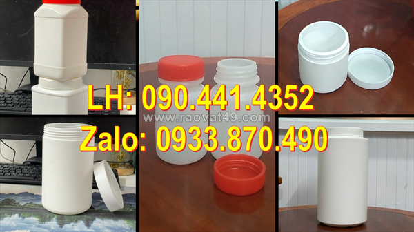 Hộp nhựa 1 ký đựng gia vị, hủ nhựa 500g đựng đường phèn, lon nhựa 250g đựng trái cây ngâm
