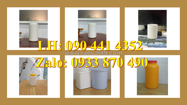 Hủ nhựa 1 ký vuông nắp garenti, hủ nhựa 500g vuông nắp vặn, hủ nhựa 250g đựng hóa chất dạng viên