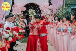 Hỷ phục bưng quả bigsize tròn xinh – đẹp đồng bộ cho ngày hỏi
