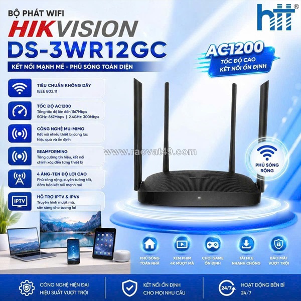Kết nối mạnh mẽ, phủ sóng toàn diện với hikvision ds-3wr12gc!