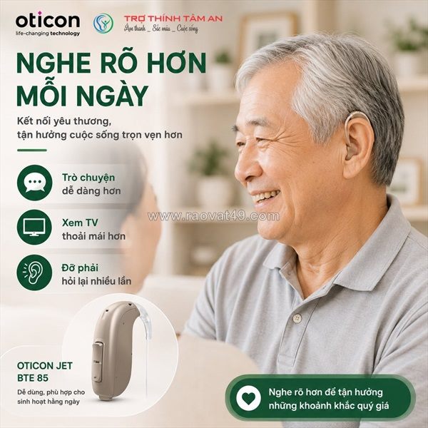 Máy trợ thính oticon jet bte 85 – dễ dùng, nghe rõ hơn cho sinh hoạt hàng ngày