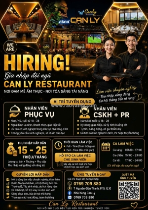 Nhà hàng cạn ly tuyển dụng phục vụ nữ