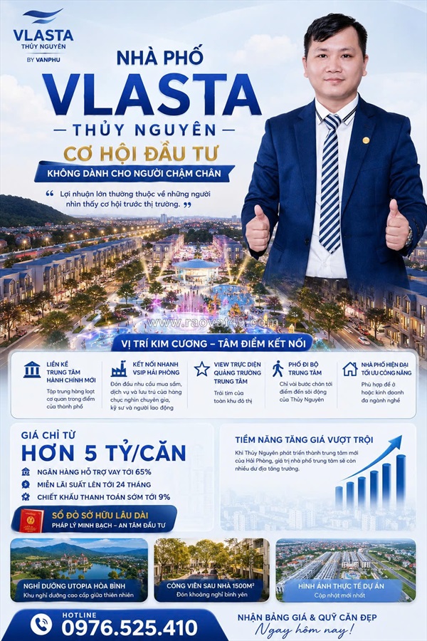 Nhanh tay sở hữu căn hộ vlasta thủy nguyên - đón đầu thị trường hp