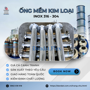 Ống mềm chịu nhiệt, ống mềm kim loại inox 314 - inox 304, dây mềm inox chịu nhiệt, ống nối mềm kim loại