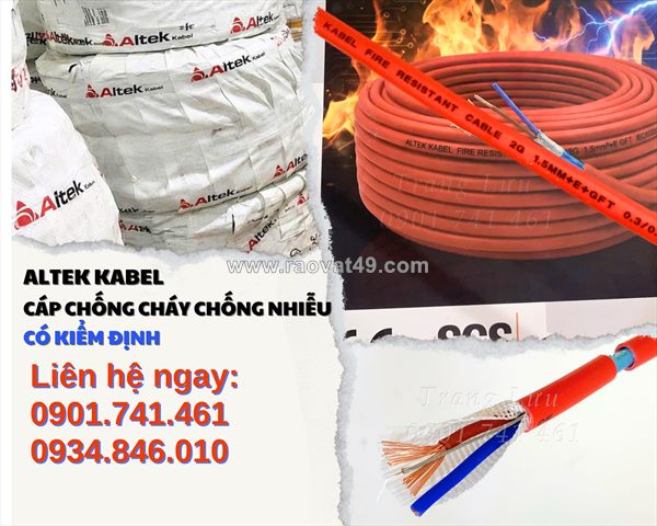 Phân phối cáp chống cháy altek kabel 2x0.75/2x1.0/2x1.5/2x2.5