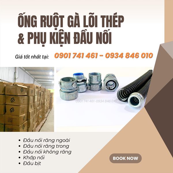 Phân phối ống ruột gà lõi thép và phụ kiện ống d16, d20, d32, d40