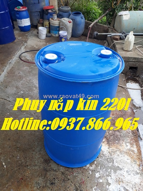 Phuy cũ, phuy nhựa, phuy nắp kín cũ, phuy làm bè, phuy làm nhà nổi