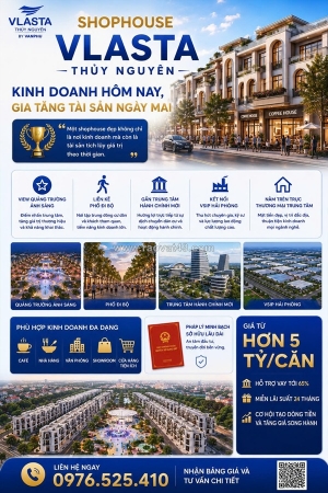 Shophouse vlasta thủy nguyên – kinh doanh hôm nay, gia tăng tài sản ngày mai