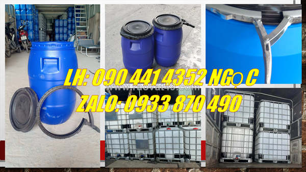 Sỉ lẻ thùng phuy nhựa 220 lít thái lan, thùng phuy nhựa 120 lít đài loan, thùng phuy nhựa 50l đựng nước cất