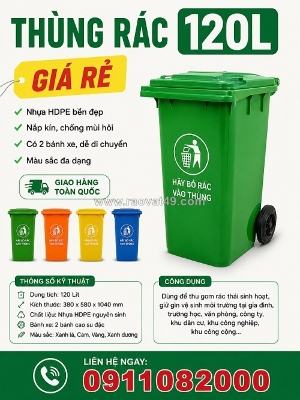 Sỉ lẻ thùng rác 120l 240l giá rẻ, miễn phí giao hàng toàn quốc- lh 0911082000