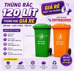 Sỉ thùng rác nhựa, thùng rác 120l 240l 660l giá rẻ- giao hàng tận nơi- lh 0911082000