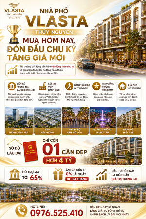 Sở hữu nhà phố vlasta thủy nguyên ngay khu vực tập trung hơn 2.600 cán bộ công chức