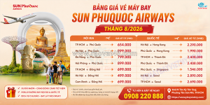 Sun phuquoc airways ưu đãi bay thẳng hong kong từ hà nội