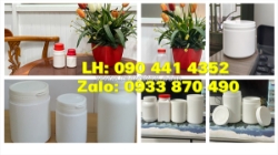 Sx hủ nhựa 500gr vuông, hủ nhựa 1 ký đựng hóa chất, hủ nhựa 1.5 ký đựng chất rắn, hủ nhựa 2 ký tròn