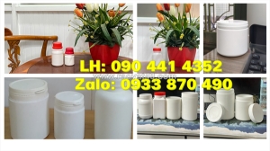 Sx hủ nhựa 500gr vuông, hủ nhựa 1 ký đựng hóa chất, hủ nhựa 1.5 ký đựng chất rắn, hủ nhựa 2 ký tròn