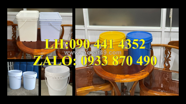 Sx thùng nhựa rỗng 16 lít đựng sơn nhám, thùng đựng sơn vuông  lít, thùng sơn nhựa 20 lít vuông