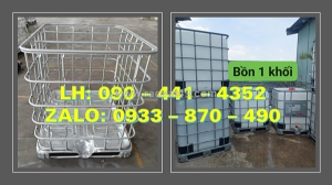 Tank nhựa cũ 1000 lít giá bao nhiêu, thùng nhựa 1000 lít cũ có khung thép, bồn nhựa vuông 1000 lít đựng dược phẩm