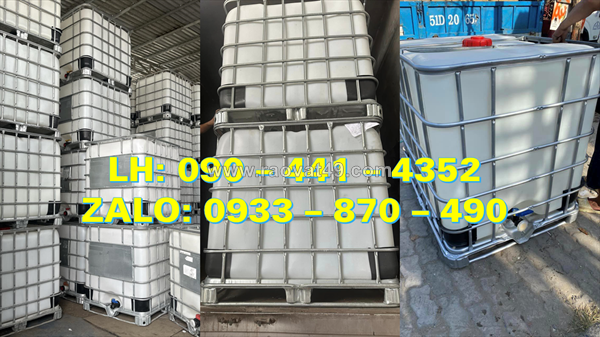 Tank nhựa cũ 1000 lít giá bao nhiêu, thùng nhựa 1000 lít cũ có khung thép, bồn nhựa vuông 1000 lít đựng dược phẩm